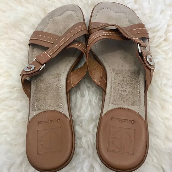Cole Haan X Nike Air Women's Strappy Brown Leather Comfort Walking Sandal Size 8 - Picture 7 of 12